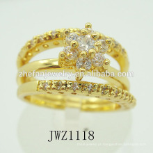 Único dois em um anel de ouro mais recente projeta novos anéis de dedo de ouro de design para as mulheres